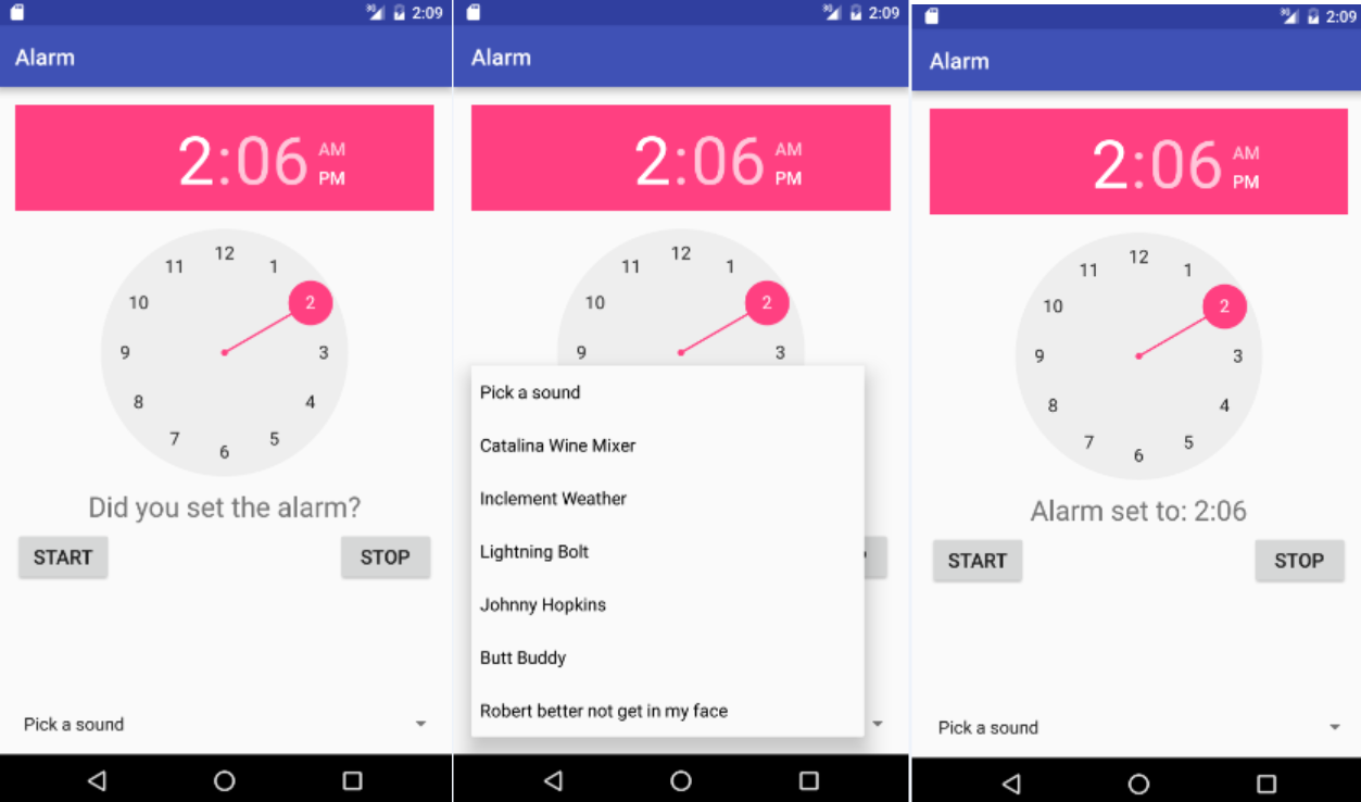 android alarm clock apps set own song