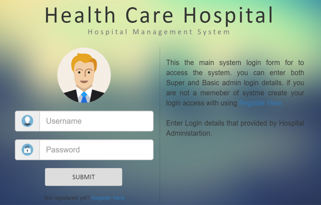 web site for hospital management system source code php