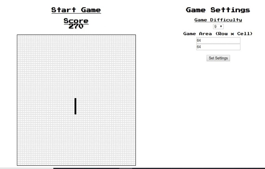 classic snake html code classic snake html code
