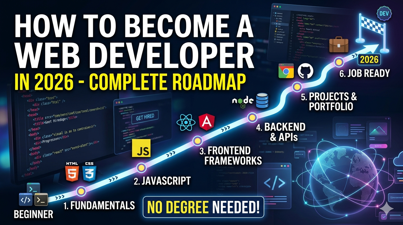 How to Become a Web Developer in 2026 - Complete Roadmap (No Degree ...